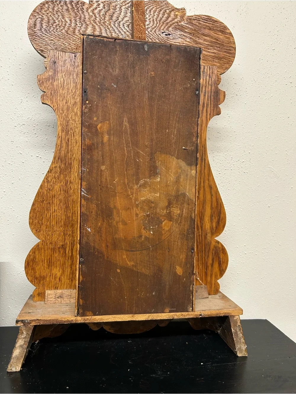 Vintage Antique Mantel Ornate Clock Carved Wooden Mantel Clock - Brown